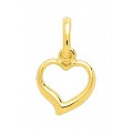 Pendente folheado a ouro amarelo com figura de coração