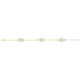 Pulsera de gota entrelazada con baño de oro, rodio y circonitas