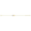 Pulseira folheada a ouro rodio e zircónias com design de 2 aros