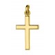 Pendente folheado a ouro cruz com acabado liso