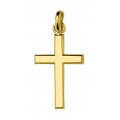 Pendente folheado a ouro cruz com acabado liso