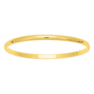 Pulsera bañada en oro rígida media caña 4 mm