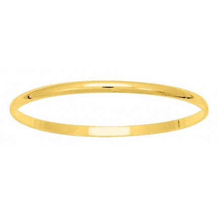 Pulseira folheada a ouro rígida meia cana 4 mm