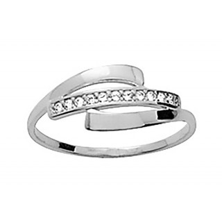 Anillo de plata rodiada y circonitas