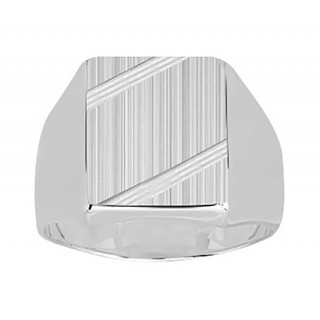Anillo sello cuadrado de plata de ley para caballero