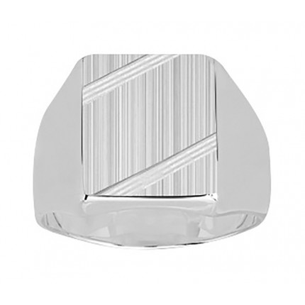 Anillo sello cuadrado de plata de ley para caballero