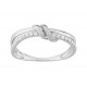Anillo de oro blanco 9K diseño nudo con circonitas
