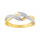 Anillo de oro bicolor 9K con circonitas