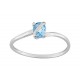 Anillo de oro blanco 9K con topacio 0,42 ct