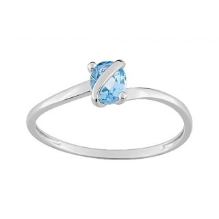 Anel em ouro branco 9K com topázio 0,42 ct