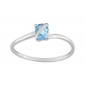 Anillo de oro blanco 9K con topacio 0,42 ct