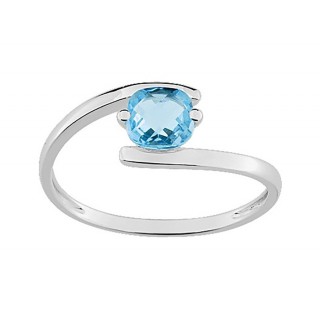 Anel solitário em ouro branco de 9K