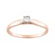 Anel solitário em ouro rosa 9K com diamante 0.05 ct