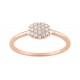 Anillo bañado en oro rosa con rosetón y circonitas