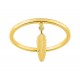 Anel folheado a ouro com pendente pluma