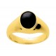 Anillo sello de oro amarillo bañado en oro con onix