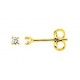Brincos em ouro amarelo de 9K com diamante 0.09 ct