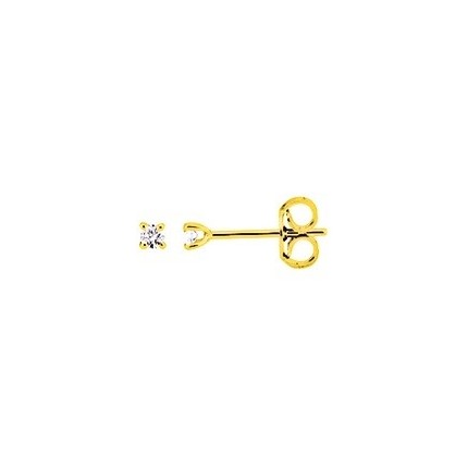 Brincos em ouro amarelo de 9K com diamante 0.09 ct