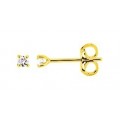 Brincos em ouro amarelo de 9K com diamante 0.09 ct