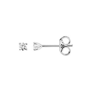 Brincos em ouro branco de 9K com diamante 0.14 ct