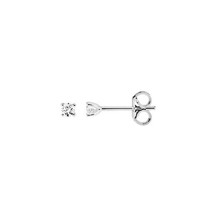 Brincos em ouro branco de 9K com diamante 0.14 ct