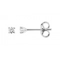 Pendientes de oro blanco de 9K con diamante 0.09 ct