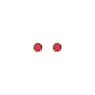 Pendientes de oro amarillo de 9K con rubí de 2.5 mm