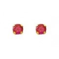 Brincos em ouro amarelo de 9K com rubi de 2.5 mm