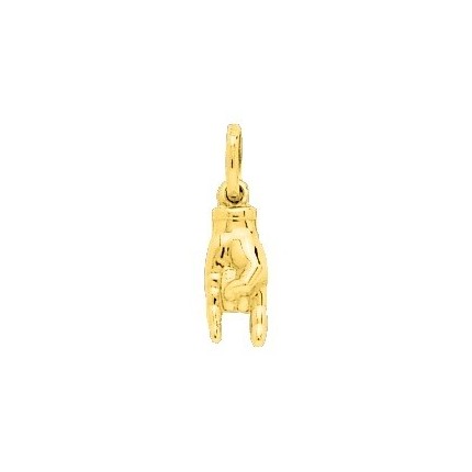 Colgante de oro amarillo de 9k Mano de la Suerte