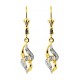 Brincos em ouro bicolor de 9K com diamante 0.0012 ct