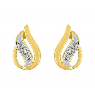 Brincos folheados a ouro com zircónia design gota