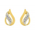 Brincos folheados a ouro com zircónia design gota