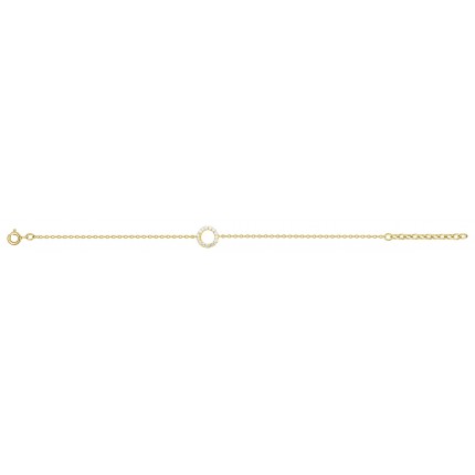 Pulsera bañada en oro con círculo de circonitas de 16 cm
