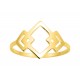 Anillo bañado en oro con diseño 3 rombos