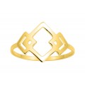 Anel folheado a ouro com design 3 rombos