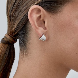 Pendientes de plata con 1/2 criolla ancha