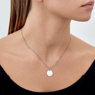 Pendente em prata com meldalha para gravar de 15MM