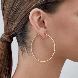 Brincos de aro plaqueados a ouro 60MM X 2MM