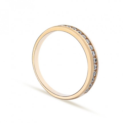 Anillo bañado en oro rosa 3mm con circonita Oro Vivo