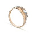 Anillo bañado en oro con circonita azul  Oro Vivo