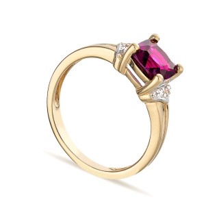 Anillo bañado en oro con amatista y circonita Oro Vivo
