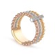 Anillo bañado en oro con 3 aros y circonita Oro Vivo