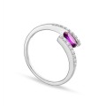 Anillo de plata con circ. Lila  Oro Vivo