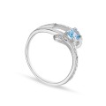 Anel em prata com zirc azul Oro Vivo