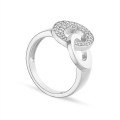 Anillo de plata con 2 aros Oro Vivo