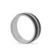 Anillo de acero Cargo ancha y lados en negro para caballero
