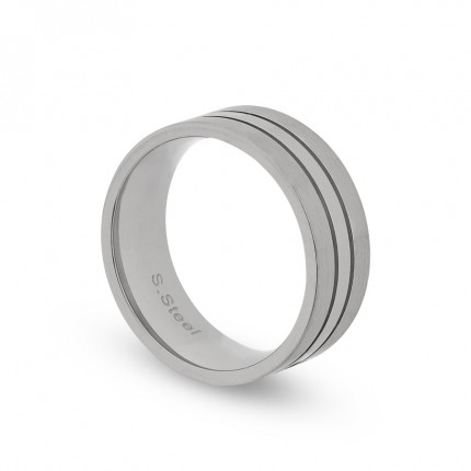 Anillo de acero 3 bandas para caballero