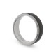 Anillo de acero con el centro negro para caballero