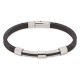 Pulseira de homem em aço preto com fio