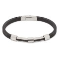 Pulsera de acero Cargo con hilo de acero negro para caballero